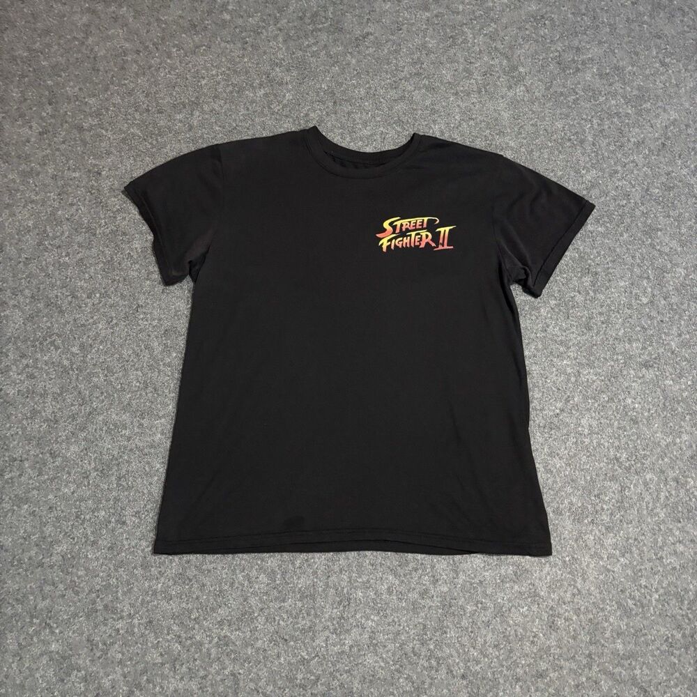 Vintage Capcom Street Fighter 2 Graphic  T Shirt Large Promo Black